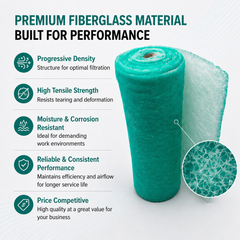 Paint Booth Exhaust Fiberglass Filter - 200ft, Paint Arrestor for Spray Booth