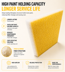 Heavy-Duty Paint Booth Exhaust Fiberglass Filter Roll - 100ft